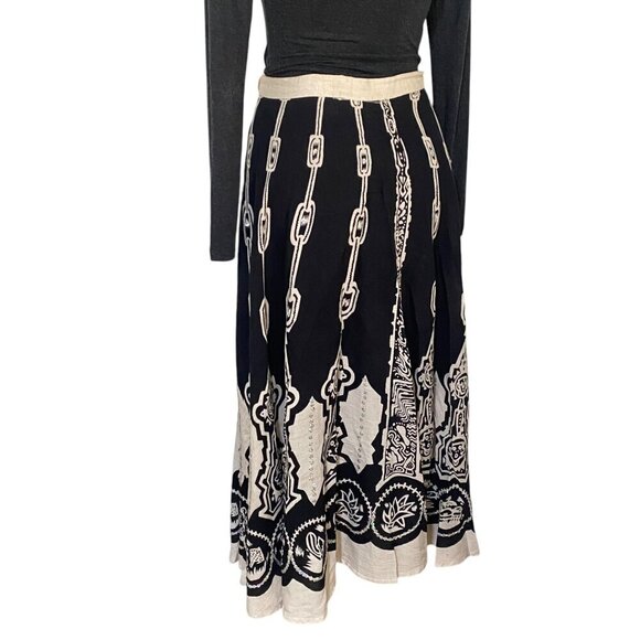 Ishyu Vintage Inspired Sequins and Tan Black Full Circle Skirt Size 10 - Picture 5 of 8